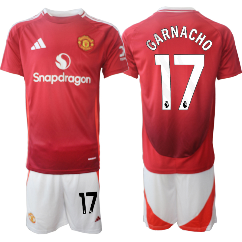 Men 2024-2025 Club Manchester United home Red 17 Soccer Jersey